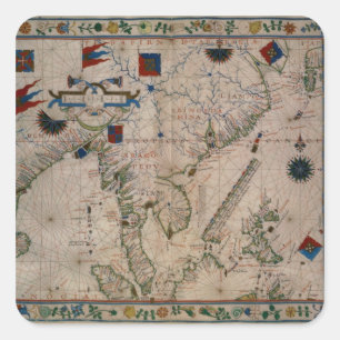 Adesivo Quadrado HM 41 o Extremo Oriente, de um atlas portolan