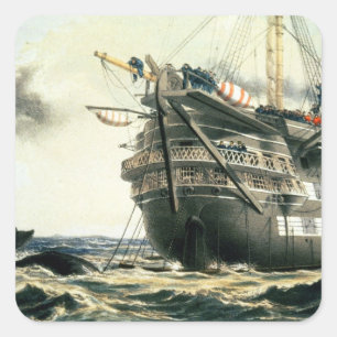 Adesivo Quadrado HMS Agamemnon que coloca o cabo atlântico