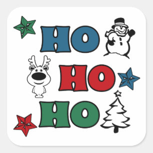 Adesivo Quadrado Ho-Ho-Ho design do Natal