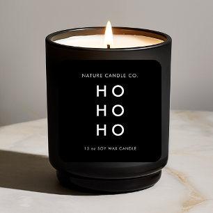 Adesivo Quadrado HO HO HO Minimalista Soy Candle   Natal moderno