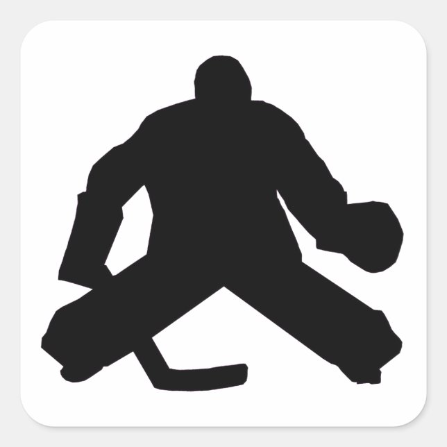 Adesivo Quadrado Hockey Goalie Silhouette (Frente)