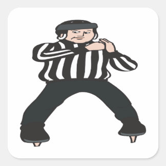 Adesivo Quadrado Hockey Referee