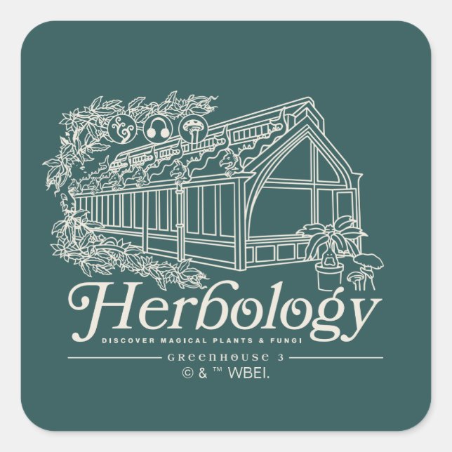 Adesivo Quadrado HOGWARTS™ Herbology Greenhouse (Frente)