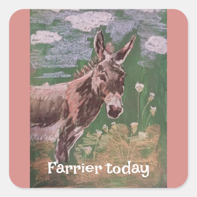 Adesivo Quadrado hoje mais distante (burro feminino) (Frente)