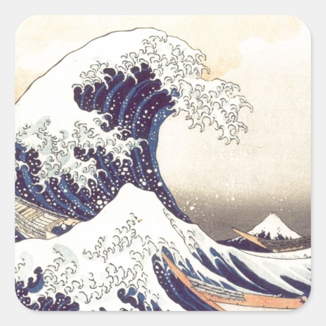 Adesivo Quadrado Hokusai 'The Excelente Wave' Sticker (Frente)
