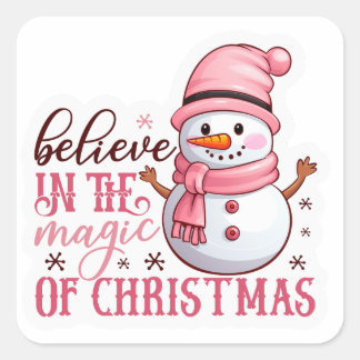 Adesivo Quadrado “Holiday Cheer Sticker Set – Santa, Snowman & Wint