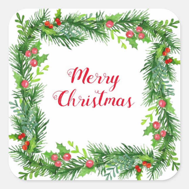 Adesivo Quadrado Holiday Stickers Garland (Frente)