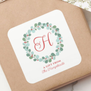 Adesivo Quadrado Holly Ber Christmas