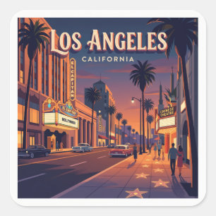 Adesivo Quadrado Hollywood Boulevard Los Angeles Califórnia