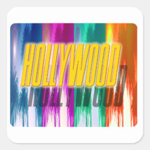 Adesivo Quadrado "Hollywood" Colorida Palms Sticker