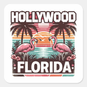 Adesivo Quadrado Hollywood Florida