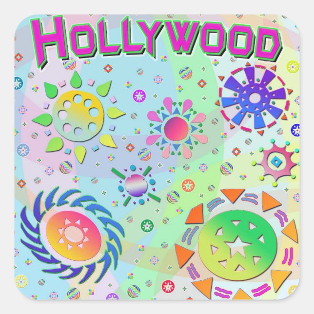 Adesivo Quadrado Hollywood Seven Suns & Energy Sticker (Frente)