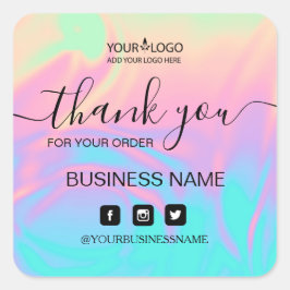 Adesivo Quadrado Holografia Unicorn Sticker. Elegância e harmonia