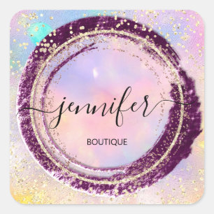 Adesivo Quadrado Hológrafo do Compro Boutique Profissional com Bri