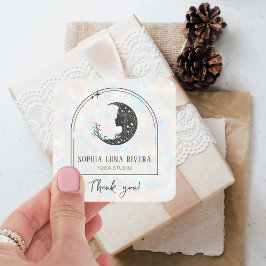 Adesivo Quadrado Holographic Boho Arch Celestial Crescent Moon