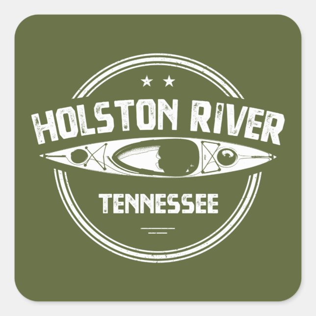 Adesivo Quadrado Holston River Tennessee Kayaking (Frente)