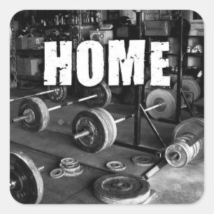Adesivo Quadrado HOME (Barbells) - Motivação do Workout
