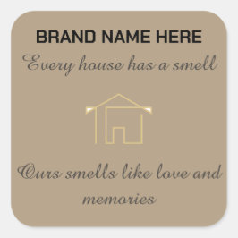 Adesivo Quadrado Home Scent Candle Label | Customize with Your Logo