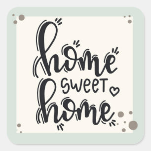 Adesivo Quadrado Home Sweet Home