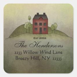 Adesivo Quadrado Home Sweet Home Square Address Sticker