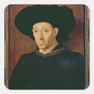 Adesivo Quadrado Homem com um vidro do vinho