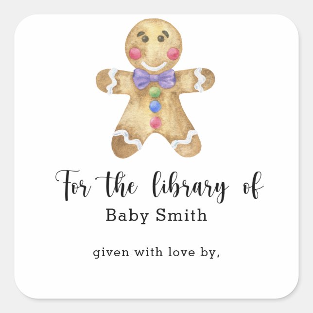 Adesivo Quadrado Homem de gengibre - para a biblioteca de (Frente)