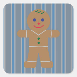 Adesivo Quadrado Homem de Gingerpão de Diversão e Rico