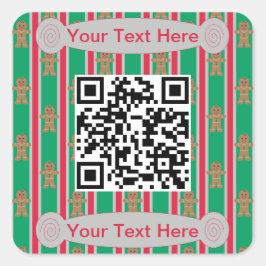 Adesivo Quadrado Homem de Gingerpão de Natal divertido e Rico