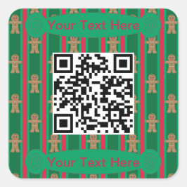 Adesivo Quadrado Homem de Gingerpão de Natal divertido e Rico