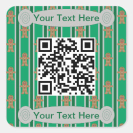 Adesivo Quadrado Homem de Gingerpão de Natal divertido e Rico