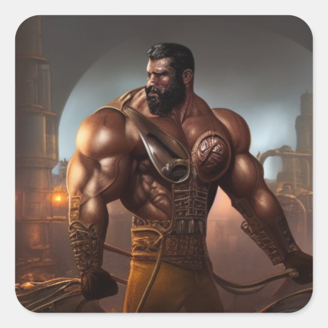 Adesivo Quadrado Homem Forte (Frente)