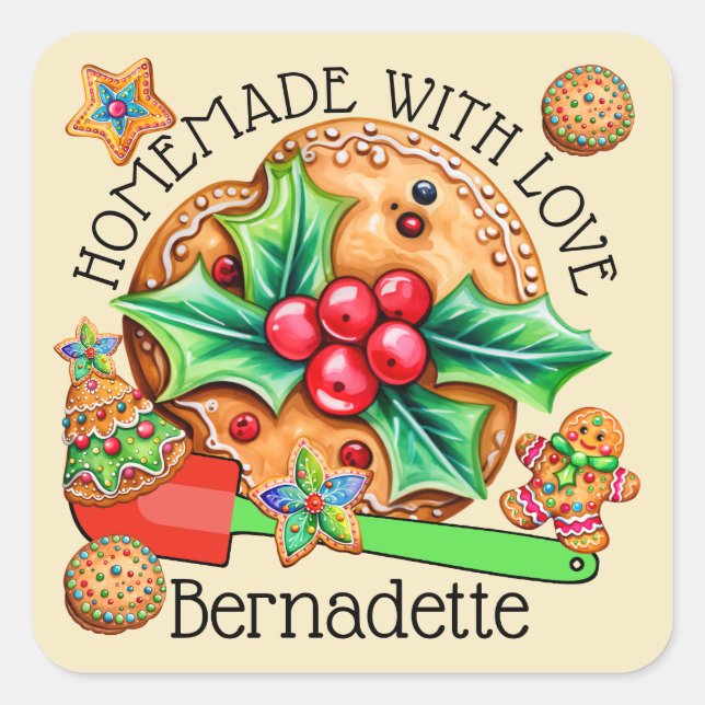 Adesivo Quadrado Homemade Com Amor (Frente)