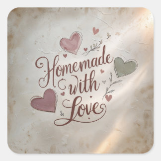 Adesivo Quadrado Homemade com Love Sticker