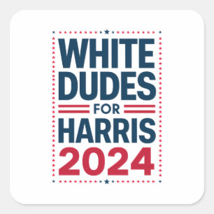 Adesivo Quadrado Homens Brancos Para Harris-2024