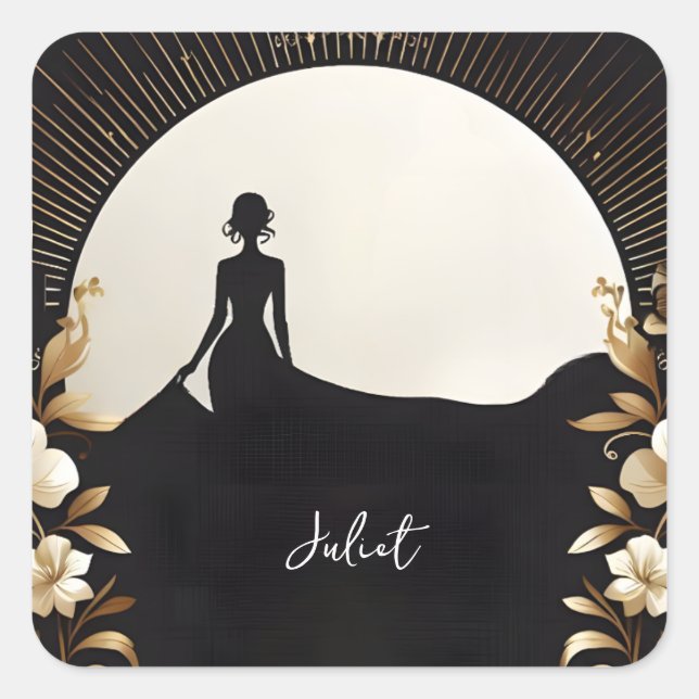 Adesivo Quadrado Homens de terno esmoquin traje de gala preto casam (Frente)