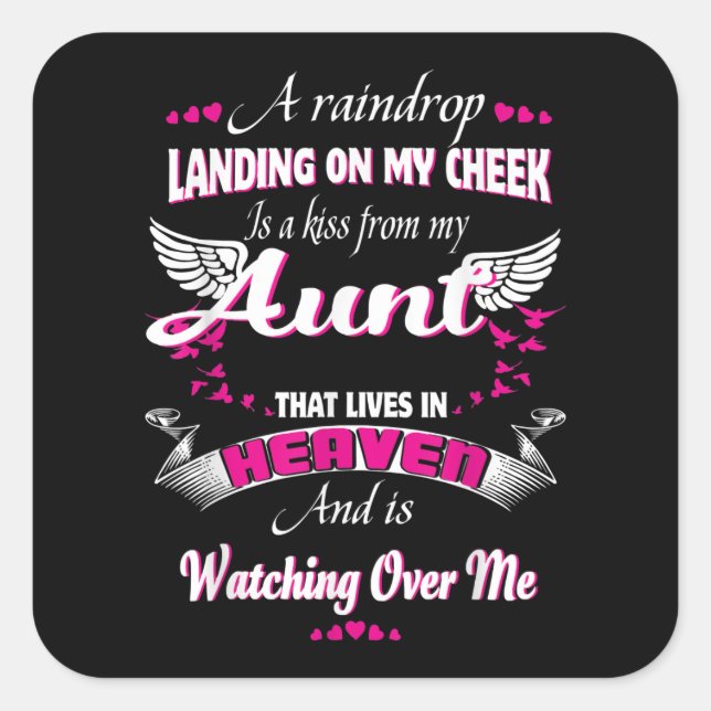 Adesivo Quadrado homens mulheres perdem tia em homenagear minha tia (Frente)