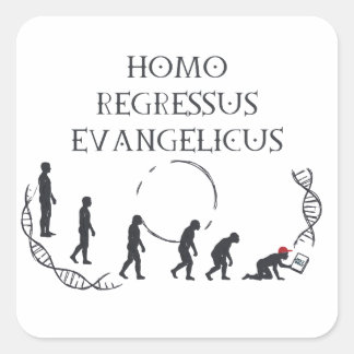 Adesivo Quadrado Homo Regressus Evangelicus – Cartão Engraçado Anti