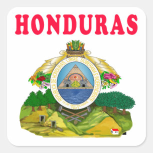 Adesivo Quadrado Honduras Casaco De Designs De Armas