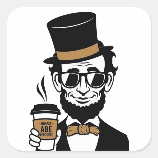 Adesivo Quadrado Honest Abe (Frente)