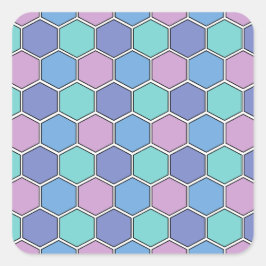 Adesivo Quadrado Honeycomb Pattern Pastels