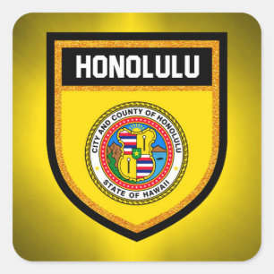Adesivo Quadrado Honolulu Flag
