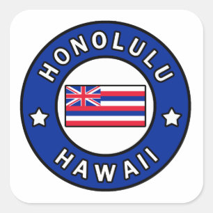 Adesivo Quadrado Honolulu Havaí