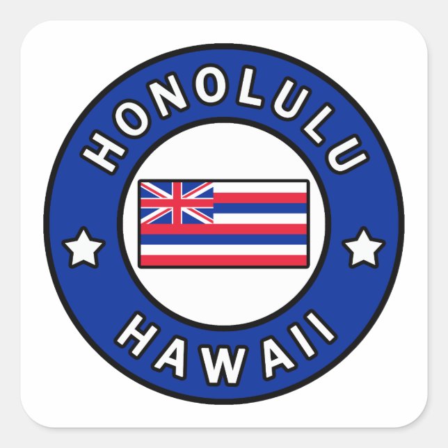 Adesivo Quadrado Honolulu Hawaii (Frente)