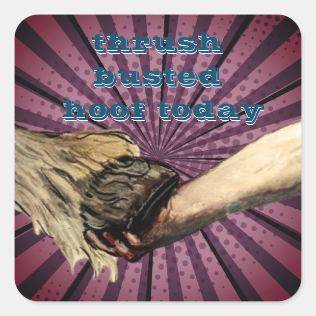 Adesivo Quadrado hoof quebrado hoje estilo cômico (Frente)