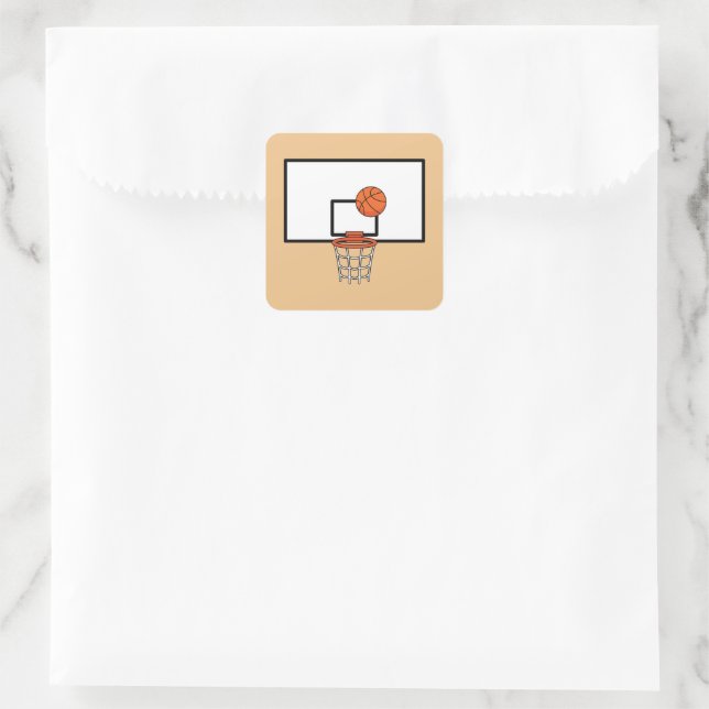 Adesivo Quadrado Hoop de basquetebol (Bolsa)