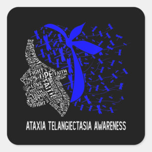 Adesivo Quadrado Hope Fight Ataxia Telangiectasia Awarness T-Shirt