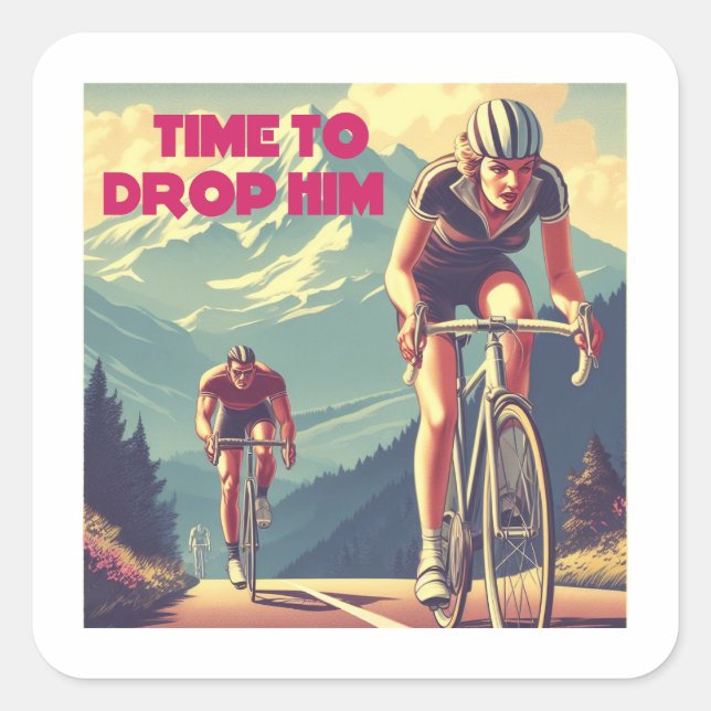 Adesivo Quadrado Hora De Deixá-Lo Ciclando (Frente)