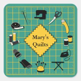 Adesivo Quadrado Hora de encerramento Personalizar o rótulo