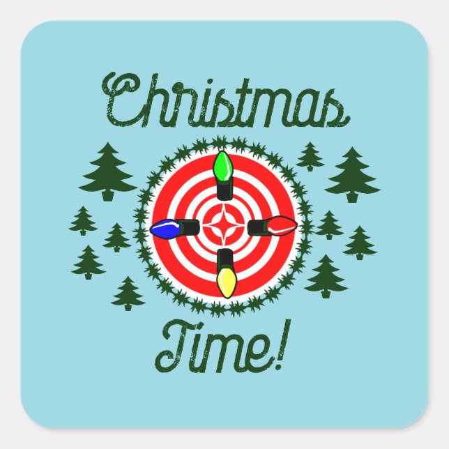 Adesivo Quadrado Hora de Natal Acende o ponto! (Frente)