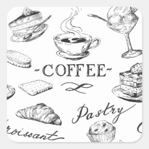 Adesivo Quadrado Hora do café